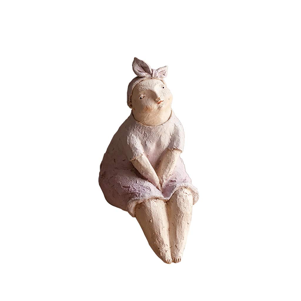 Figurki Wystrój Statua Młoda Dziewczyna Nowoczesne Tabletop Wystrój Rzeźby Ręcznie malowane Rysunek Sztuka Ręcznie Dla Dekoracji Desktop (Color : 3)