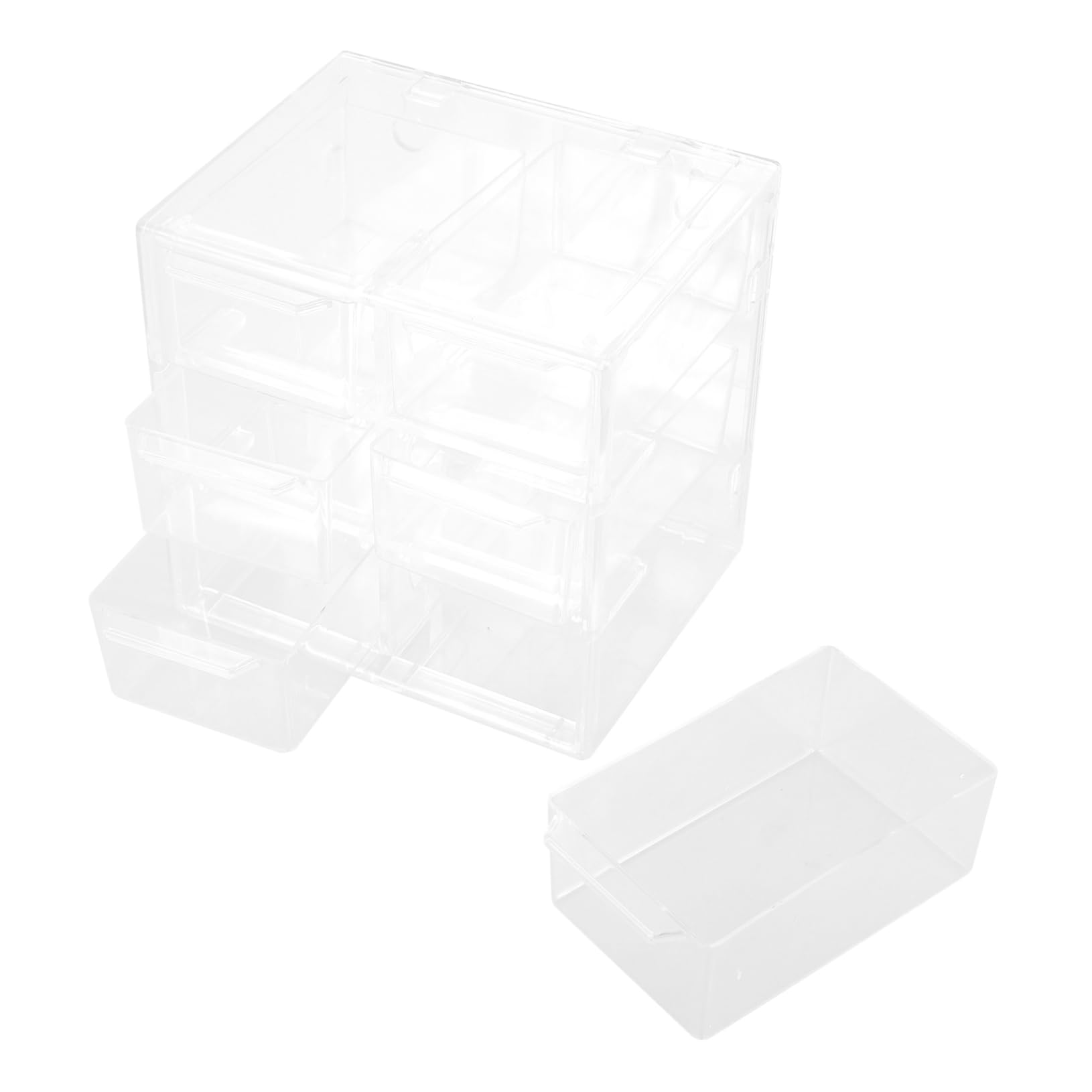 FOMIYES 3 Stück Aufbewahrungsbox Für Farbige Kontaktlinsen Deckel Tasche Kosmetik Balsam Kordelzug Zubehör Abteil Dekorativer Tischorganisator Aufbewahrungsbehälter Transparent Acryl