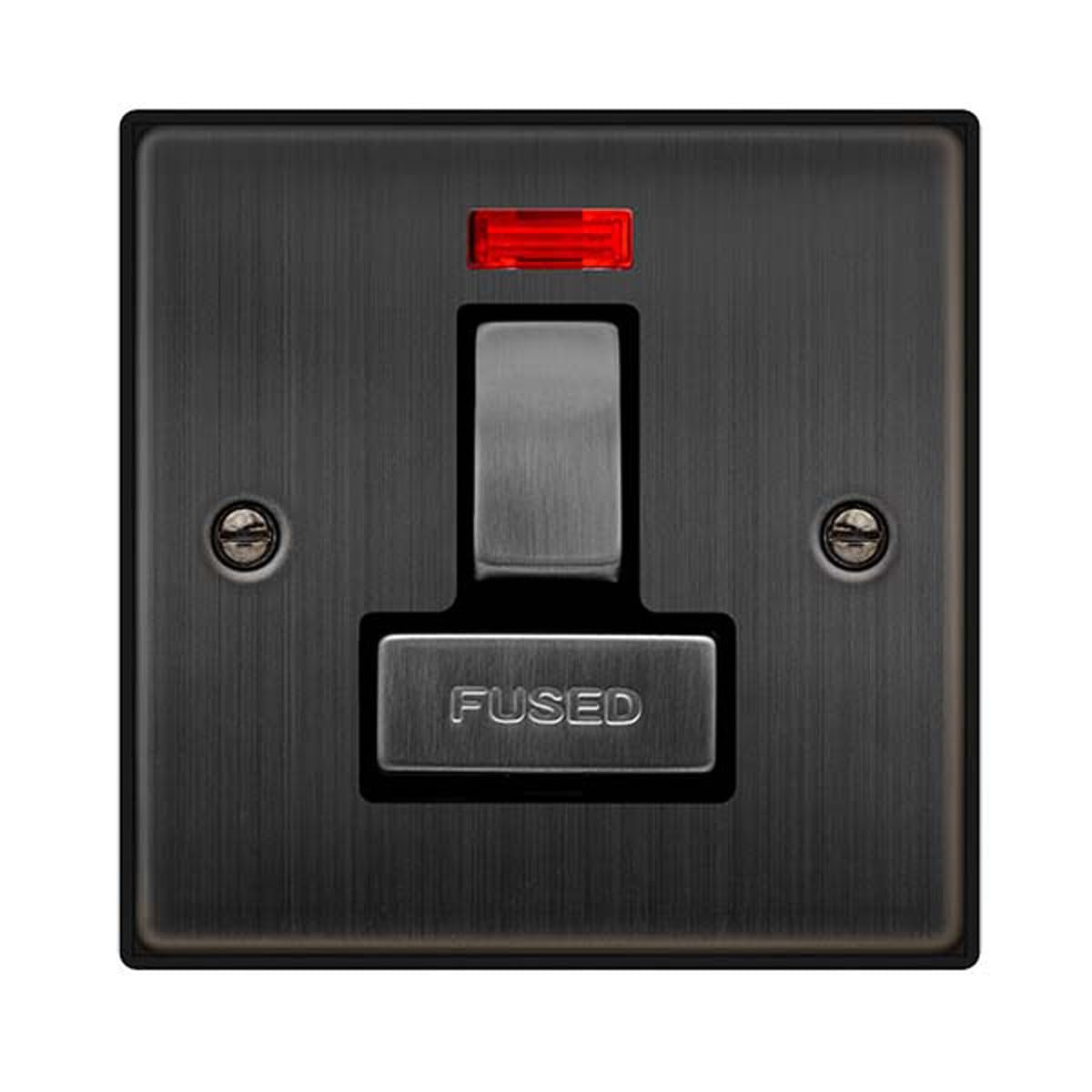 Click Matt Bronze 13A Fused Ingot Connection Unit Switched With Neon