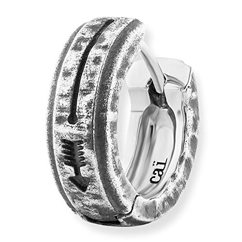 cai Herren Single-Ohrring 925/- Sterling Silber 1,4cm Matt ohne Stein Silbergrau 132210517