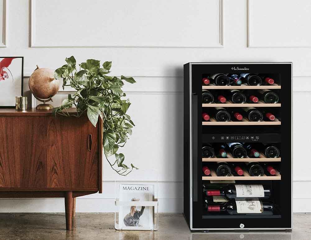 La Sommeliere Weinkühlschrank ECS51.2Z 49 Flaschen 2 Zonen Glastür UV-undurchlässig 5°C bis 20°C freistehend