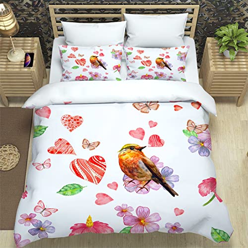 JCAMZ Style Nordique Peint À La Main Imprimé Floral Housse De Couette Confortable Respirant Literie Lavable en Machine pour Maison Chambre Hôtel Famille d'accueil