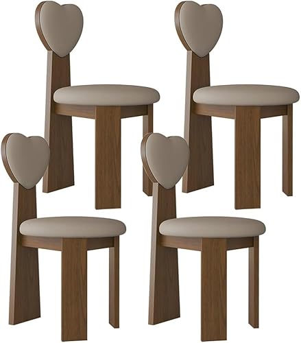 Miniatura 24 de YVYKFZD Juego de sillas de comedor de madera maciza, silla de comedor tapizada, sillas de cocina de cuero, silla de sala de estar con respaldo en