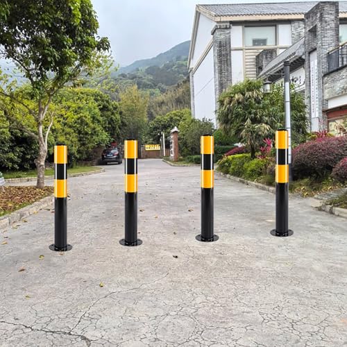 Borne de signalisation robuste pour protéger un parking des incivilités