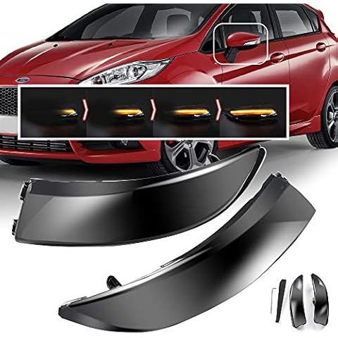 Rui Xin 213 Flowing Turn Signal Light LED Side Wing Rearview Mirror Lamp 2PCS Flowing Dynamic Indicator Blinker Light for Ford Fiesta 08-17 Cover
