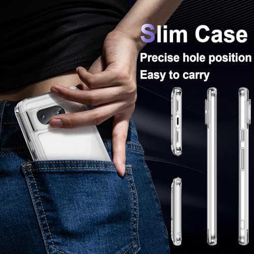 Image of Case for Google Pixel 8, Military Grade Drop Protection Phone Case, Yellowing Resistant, Anti-Scratch Hard PC Back, Shockproof Hard Ultra-Thin Protective Cover, Clear