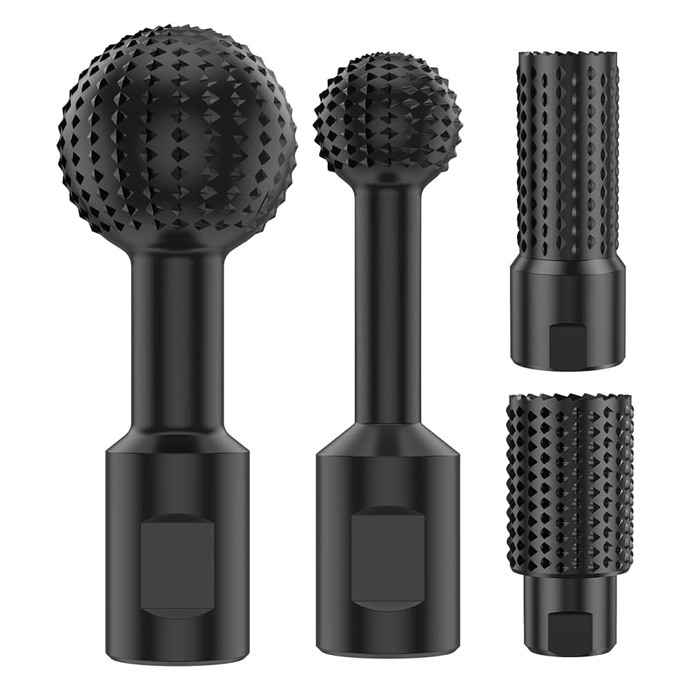 Littimoon 4Pcs Ball Grinding Head Ball Gouge Angle Grinder Attachment Sphere Rotary Burr with 5/8-11 Threads