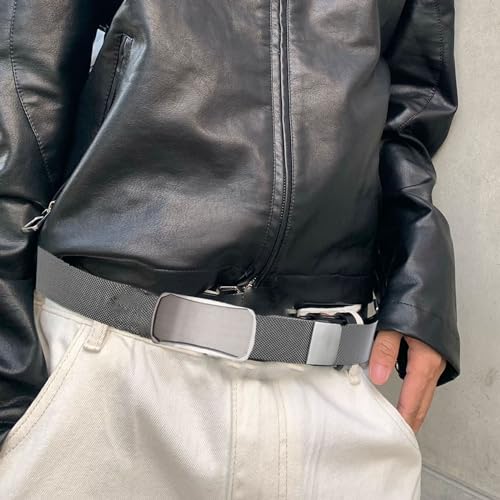 Mens Belts Stainless Steel, Metal Magnetic Braided Belt for Men with Stainless Steel Automatic Buckle4