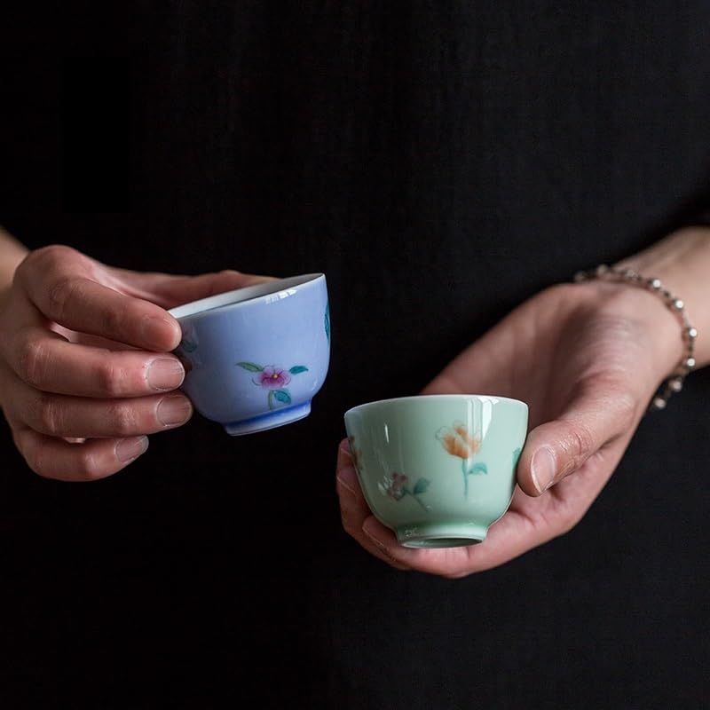 Kubek do kawy, chińskie filiżanki do herbaty, ręcznie malowane małe filiżanki do herbaty, filiżanki do herbaty do użytku domowego, ceramiczne filiżanki pojedyncze, retro zestawy do herbaty, kubek do