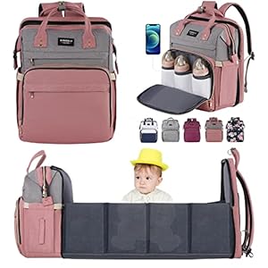 Xinsilu 3 in 1 Baby Diaper Bag Backpack with Changing Station Dad Mom Travel Diaper Bag Large Baby Shower Gifts Registry…