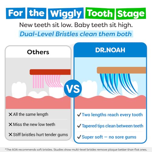 Image of Dr. Noah Microplastic-Free Bamboo Kids Toothbrush, Dentist Designed, Age 4+