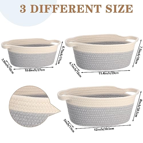 Image of Berlune 6 Pcs Basket for Gifts Empty to Fill with Handles Gift Bags and Ribbons 3 Size Empty Woven Baskets for Gifts Empty Rope Basket for Thanksgiving Easter Thank You Gift