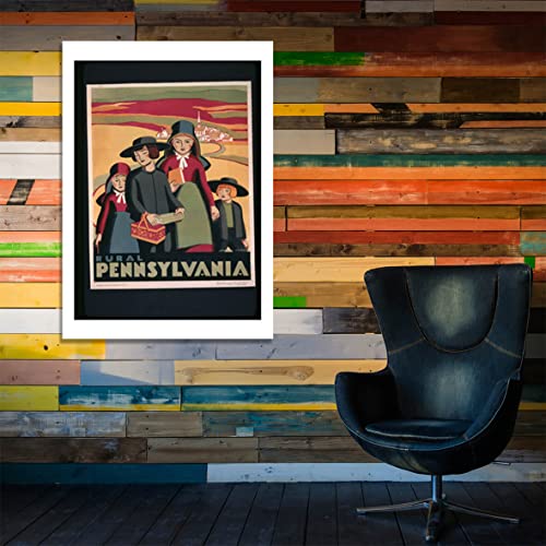Poster Pennsylvanie rural affiche encadrée petit format archival mat