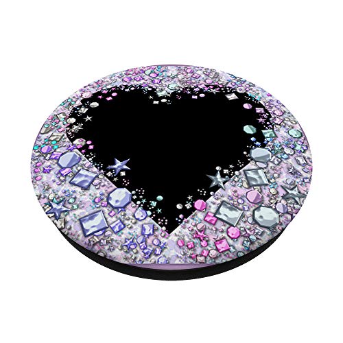 Cute Black Heart Cellphone Holder For Hand Pop Up Phone Knob Popsockets Popgrip: Swappable Grip For Phones & Tablets #TOP1