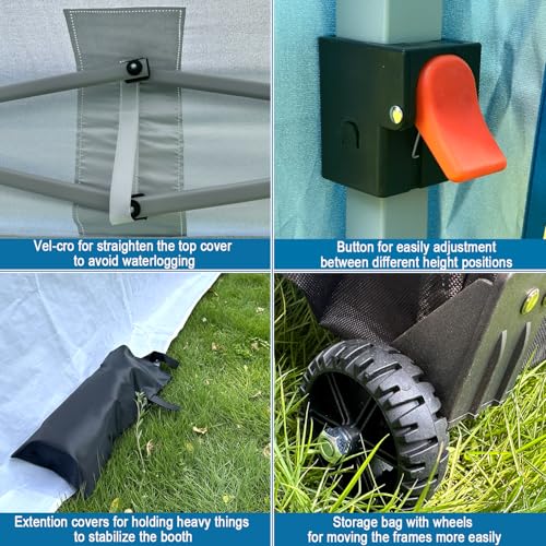 10X10X9FT Waterproof Portable Paint Booth with 2pcs Air Filters & Foldable Frames, Rainproof Spray Booth for Auto Parts, Furniture and Other Items Painting (White)