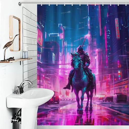 Rideau de douche cheval séchage rapide et imperméable lavable en tissu de polyester - 6