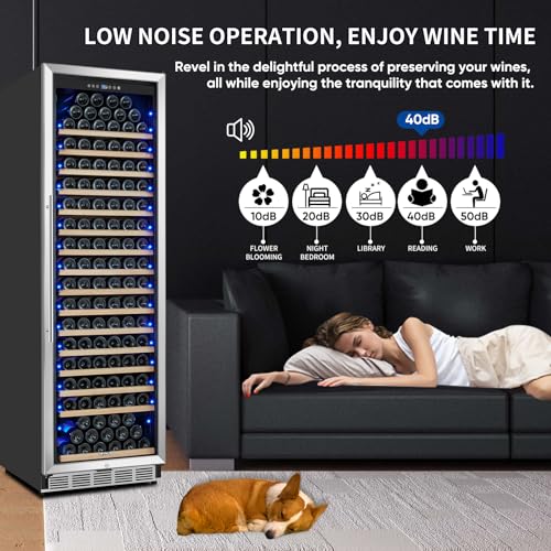 Image of ORYMUSE Large 200 Bottle Wine Fridge - 24 Inch Wine Cooler Refrigerator, Freestanding and Built-in Design, Upgraded Compressor Cooling, Intelligent Temperature Memory
