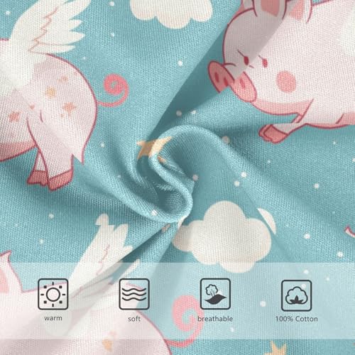 Wusikd Cute Flying Pig Boys' Underwear Cotton Cute Wings Stars Boys Briefs Soft Toddler Underwear 2T3