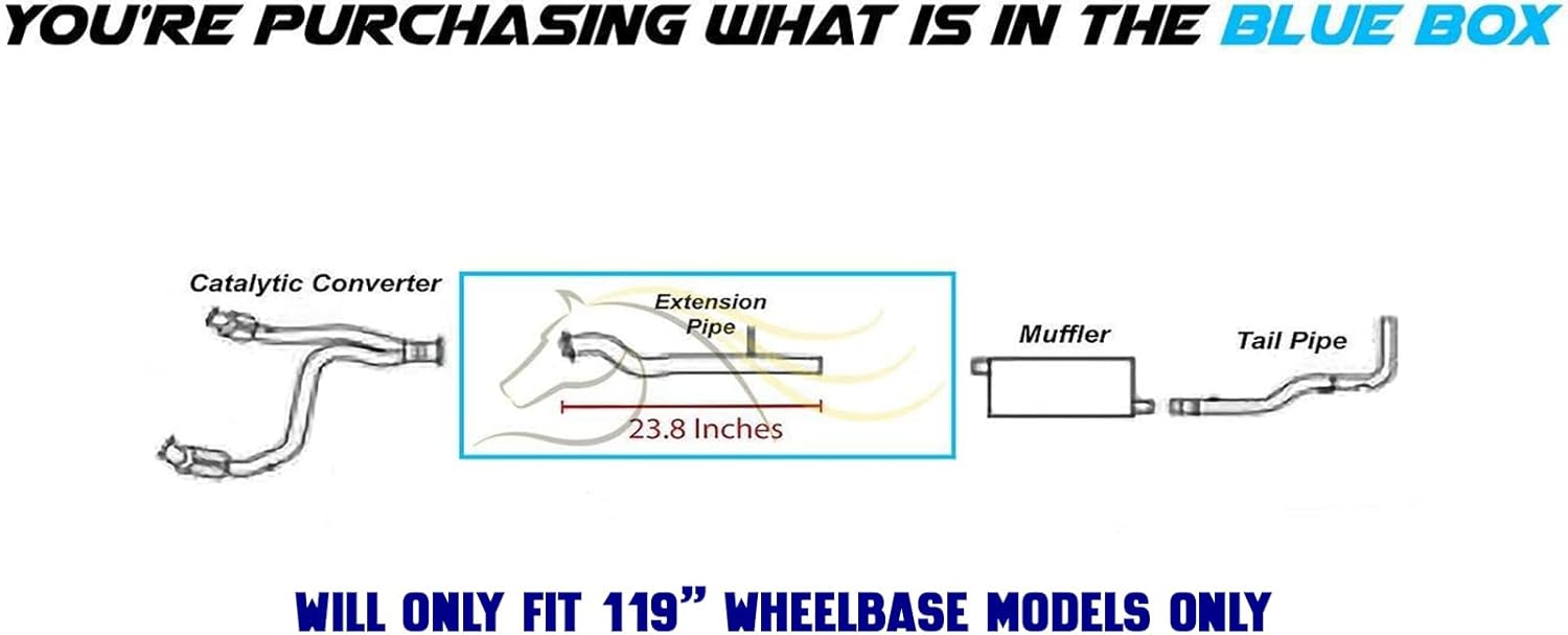 Exhaust Pipe Compatible for 1999-2006 GMC Sierra 1500 4.3L 4.8L 5.3L | Stainless Steel | Northeastern Exhaust | Free Hanger, Clamp and Bolt Kit Included | Automotive Replacement Part