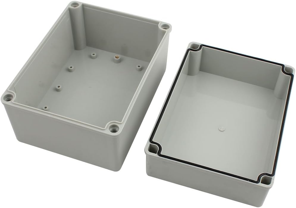 Aexit 200mmx150mmx130mm Waterproof Electrical Boxes, Conduit & Fittings Junction Box DIY Case Electrical Boxes Enclosure Gray