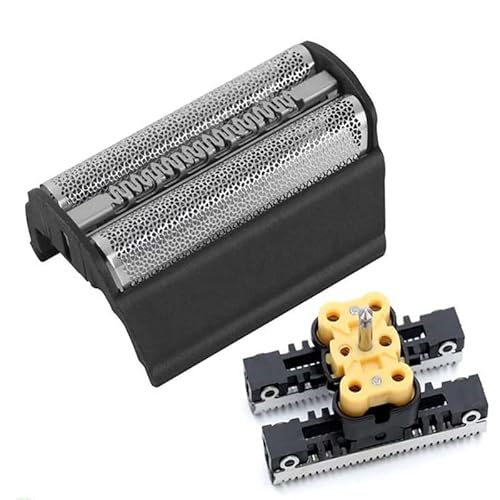 Iwoheal 置換 ひげそり 網刃+内刃 替刃 ブラウン (for Braun) 31B / 5000 / 6000 シリーズ/Contour Flex XP Integral 電動シェーバー, メンズシェーバー 替え刃 カミソリ ブレード (ブラック)