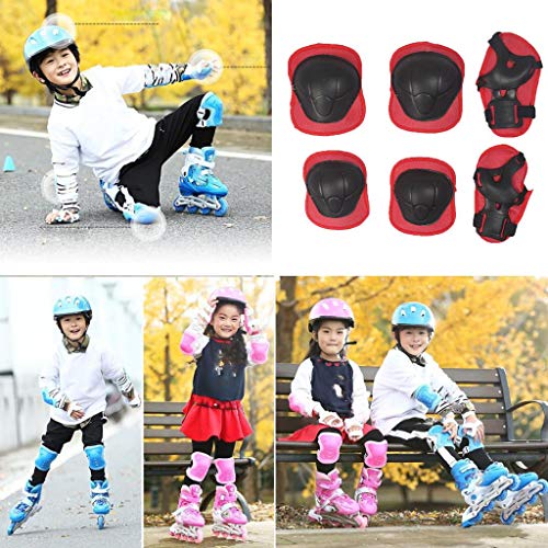 gazechimp Conjunto De Proteção De Skate/Skate Com Joelheiras De Patinete De - Vermelho 6Pcs