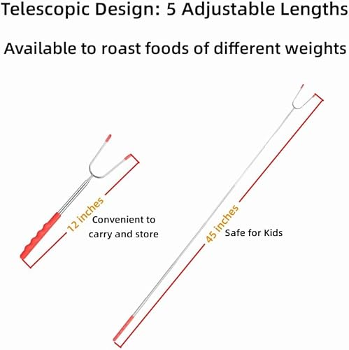 Miniatura 2 de Marshmallow - Juego de 12 palitos para asar, extra largos mejorados, de acero inoxidable, telescópicos, de acero inoxidable de 45 pulgadas, con