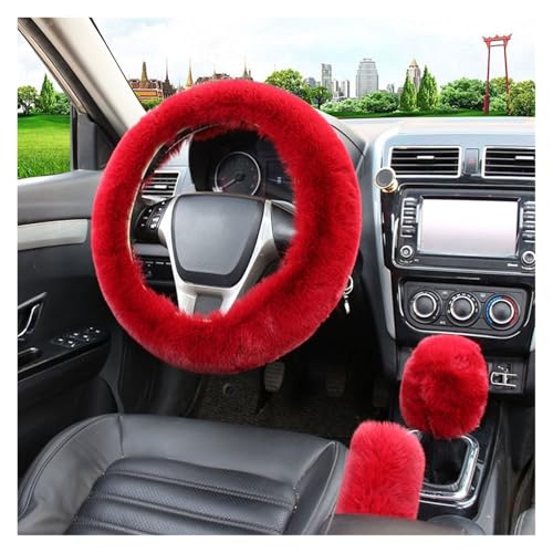 �n���h���J�o�[�X�e�A�����O�J�o�[ �ԗp�X�e�A�����O�z�C�[���J�o�[ �g�����~�p �ԗp�n���h�u���[�L�V�t�g�J�o�[ 3�_�Z�b�g �q�[�^�[�t���X�e�A�����O�z�C�[�� 38cm(Dark Red)