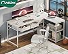 AODK 53 Inch L Shaped Computer Desk with Drawers, Corner Desk with Power Outlets & Reversible Storage Shelves, for Home Office Gaming, White #2