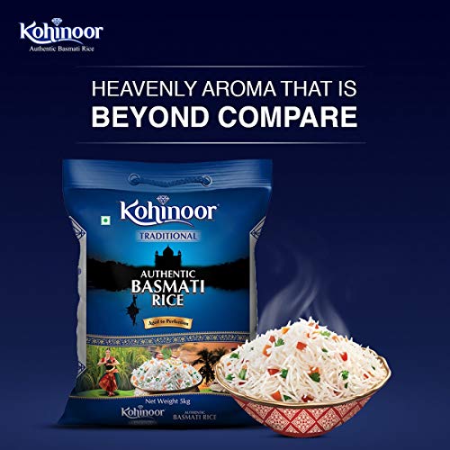 Image of Kohinoor Traditional Authentic Basmati Rice, 5 kg Pack