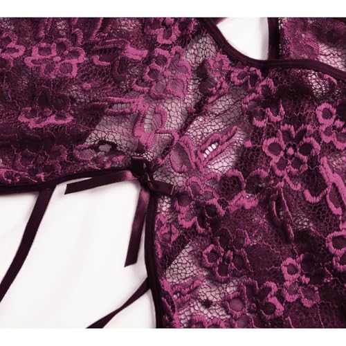 Image of Ababoon Women One Piece Lingerie Lace Sexy Baby Dolls Teddy Sleepwear