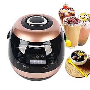 110V Commercial Pearl Pot 5L Automatic Tapioca Boba Cooker 860W Non-stick Pearl Maker for Boba Tea Sago Pearl Milk Tea Touchscreen with Anti-scalding Gloves