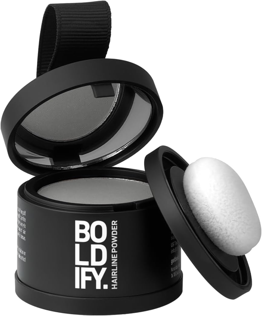 Hairline Powder - Root Touch Up Hair Color for Gray Coverage - Bald Spot Concealing Hair Powder for Women & Men - 48-Hour Stain-Proof - Gray