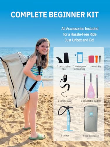 Image of Niphean Inflatable Paddle Board with Accessories 10'6'' /7'6''Stable SUP | Anti-Slip EVA Deck, 450 lbs Capacity Inflatable Paddle Boards for Adults & Youth of All Skill Levels