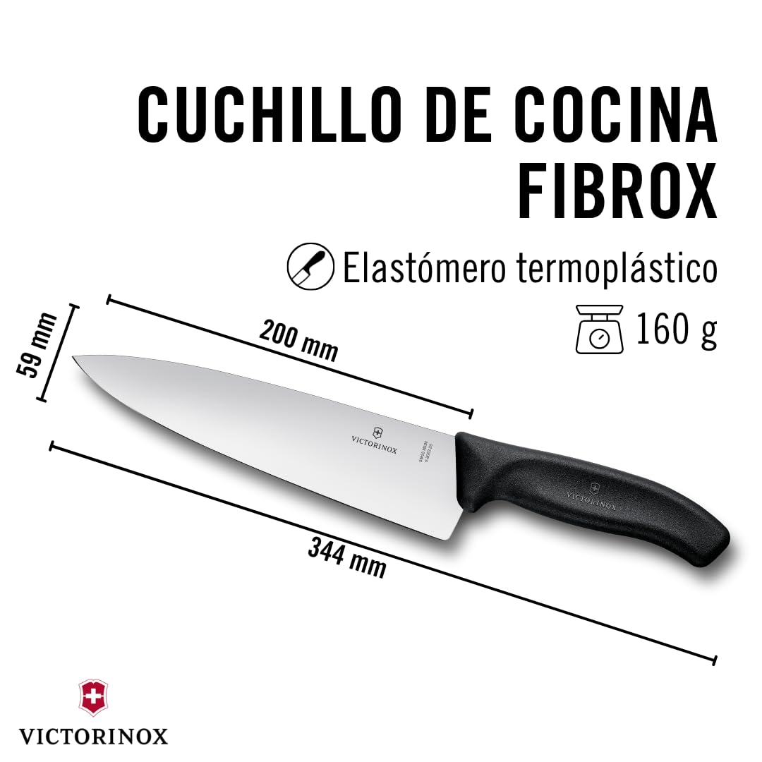 Victorinox 6.8063.20B Swiss Classic - Cuchillo para tallar (20 cm), color negro