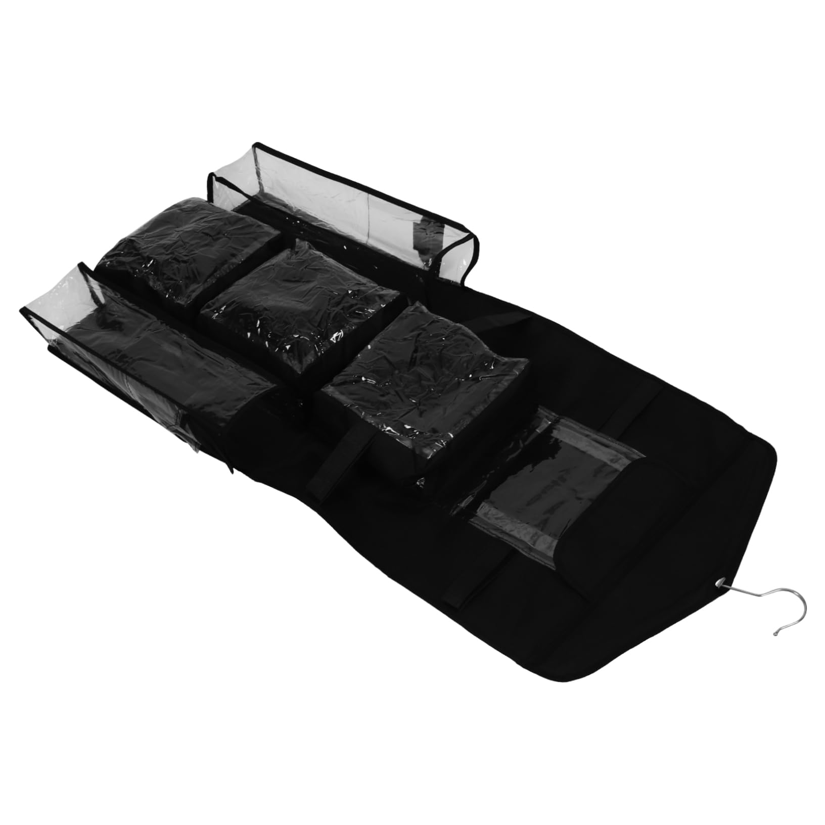 GLEAVI Hängender Organizer für Geschenkpapier Aufbewahrungstasche für Tür oder Schrank Easy To Clean mit Haken Schwarz Polyester Kunststoff