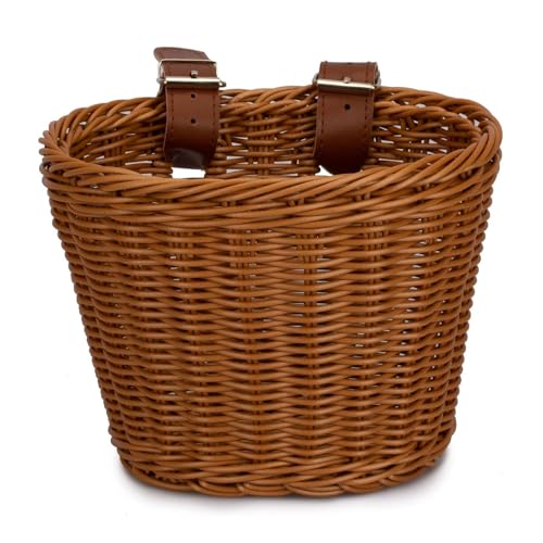 Panier de vélo en osier fait à la main pour vélo - Panier de guidon avant de scooter - Panier de scooter pour enfants - Panier pour vélo d'équilibre -...