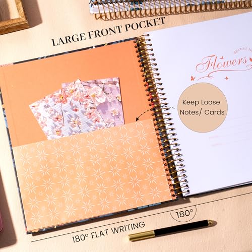 Image of CAGIE Spiral Notebook 8.5 x 11 for Women, Hardcover, College Ruled
