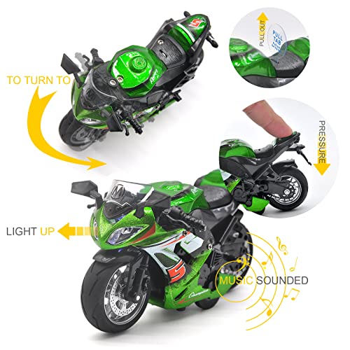 image for BOBUEXER Toy Motorcycles, Diecast Motorcycle Toy with Music Lighting,T