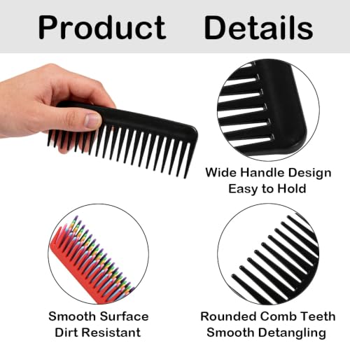 Peine de dientes anchos color negro pack 100 unidades miniatura 3
