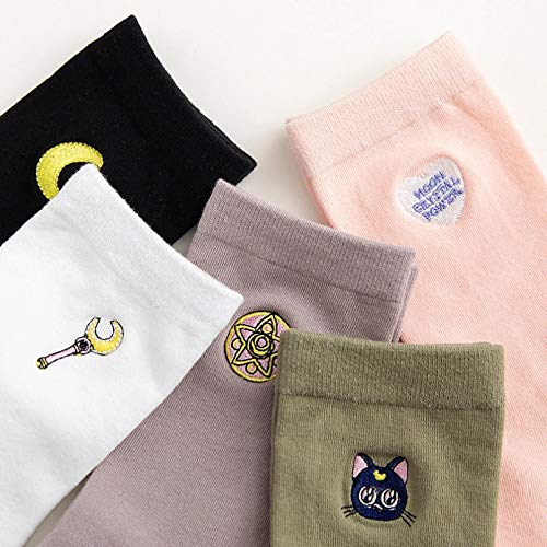 MIWNXM 10 Pares Fashion Korean Style Women Long Socks Cute Sokken Pack Women Sailor Moon Japanese...