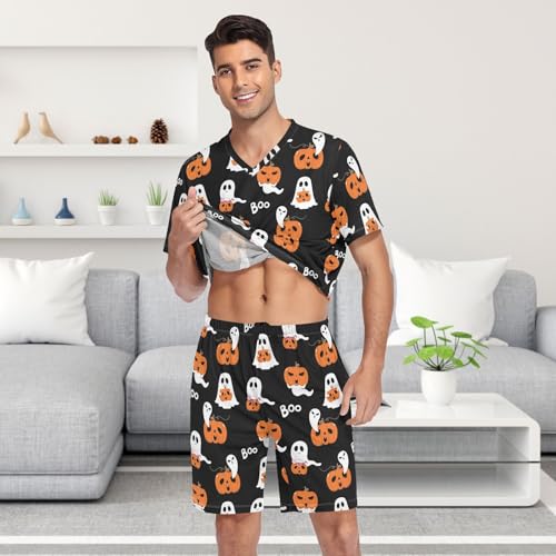 Laprad Men's Pajamas Set Two Piece Short Sleeve Sleepwear Comfortable Loungewear with Pockets4