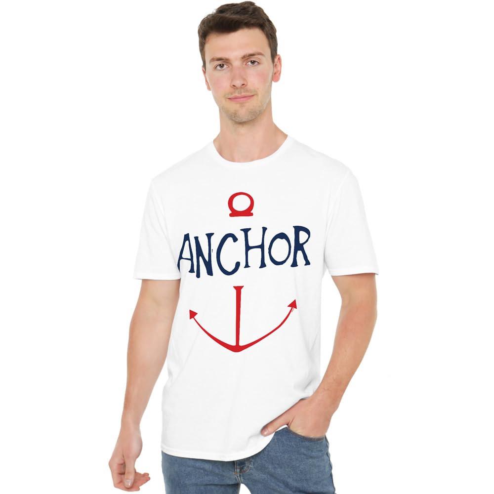 One Piece Men's Sketch Anchor Simple T Shirt White - M