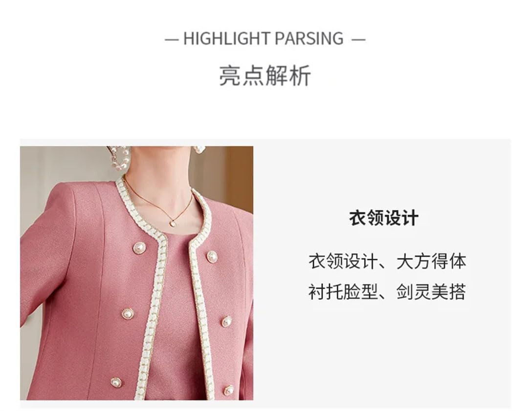 Ensemble deux pièces pour femme - Blazers à manches longues - Manteau court et robe longueur genou