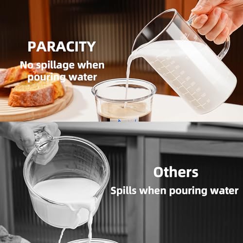 PARACITY 500ml Glass Measuring Cup with Three Scales, V Opening and Handle - Measuring Cup for Kitchen or Restaurant - Image 3