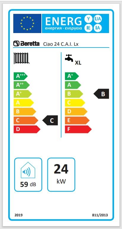 Beretta Ciao 24 CAI LX GPL Wall Boiler front view with controls