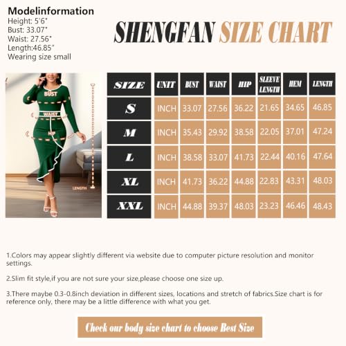Image of Women's Elegant Church Vintage Bodycon Dress Casual Long Sleeve Work Business Pencil Split Sheath Midi Dresses