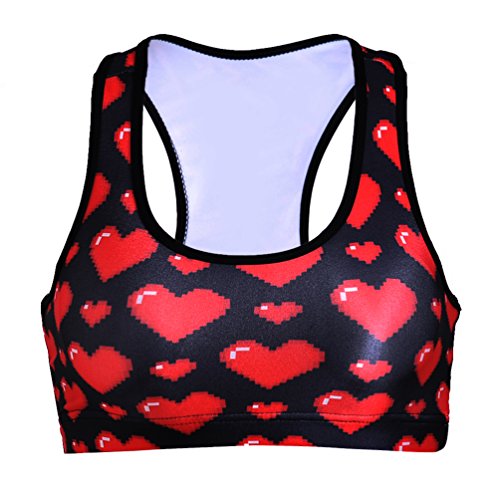 Image of Sister Amy Women's Aerobics Gym Dance Yoga Vest Printed Sports Bra Top Vest