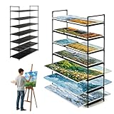 Gleecosy Art Drying Rack for Classroom, Largeand Lightweight 7-Tier with Removable Rack, Drying Rack Art Canvas Storage Stand ，Sizes 32.28' D x 10.63' W x 45.67' H, Black