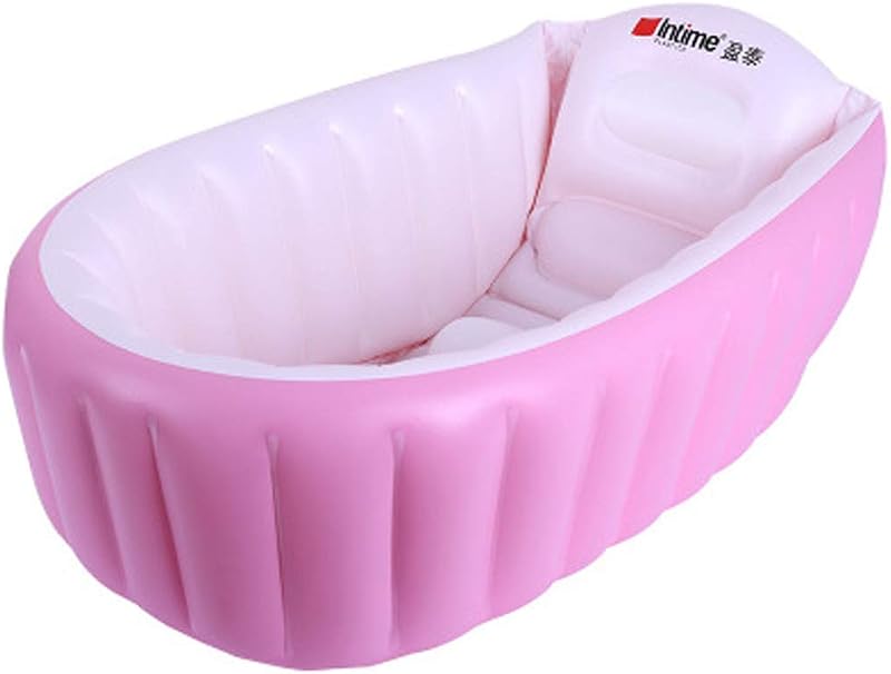 Bañera inflable para bebé, pileta de ducha plegable inflable para recién nacido, niño, niño pequeño, bebé (rosa)